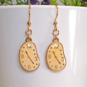 Melting Clock Dangle Hook Earrings